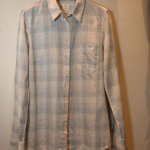 GAP Women's checked shirt - blue and white